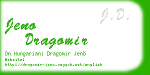jeno dragomir business card
